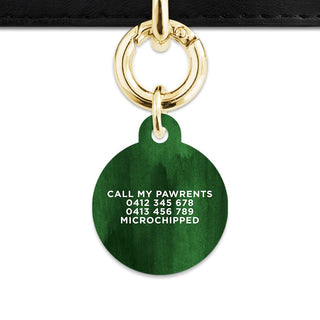 Bailey And Bone Pet Tag Dark Green Watercolour Pet Tag