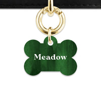 Bailey And Bone Pet Tag Dark Green Watercolour Pet Tag