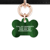 Bailey And Bone Pet Tag Dark Green Watercolour Pet Tag