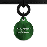 Bailey And Bone Pet Tag Dark Green Watercolour Pet Tag