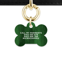 Bailey And Bone Pet Tag Dark Green Watercolour Pet Tag