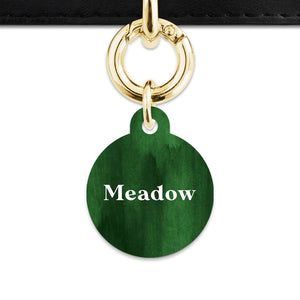 Bailey And Bone Pet Tag Dark Green Watercolour Pet Tag