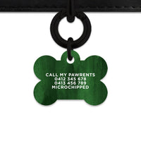 Bailey And Bone Pet Tag Dark Green Watercolour Pet Tag