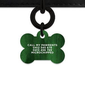 Bailey And Bone Pet Tag Dark Green Watercolour Pet Tag