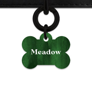 Bailey And Bone Pet Tag Dark Green Watercolour Pet Tag