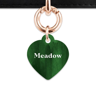 Bailey And Bone Pet Tag Dark Green Watercolour Pet Tag