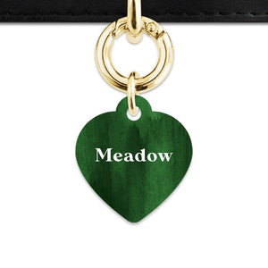 Bailey And Bone Pet Tag Dark Green Watercolour Pet Tag