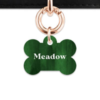 Bailey And Bone Pet Tag Dark Green Watercolour Pet Tag