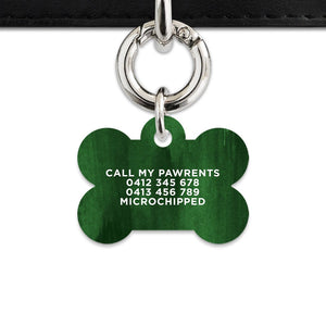 Bailey And Bone Pet Tag Dark Green Watercolour Pet Tag