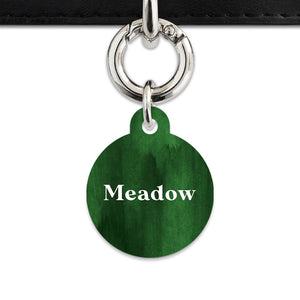 Bailey And Bone Pet Tag Dark Green Watercolour Pet Tag
