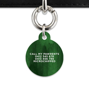 Bailey And Bone Pet Tag Dark Green Watercolour Pet Tag