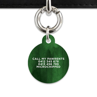 Bailey And Bone Pet Tag Dark Green Watercolour Pet Tag