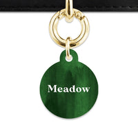 Bailey And Bone Pet Tag Dark Green Watercolour Pet Tag