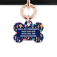 Bailey And Bone Pet Tag Garden Mushrooms Pet Tag