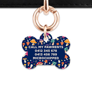 Bailey And Bone Pet Tag Garden Mushrooms Pet Tag