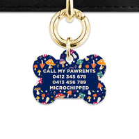 Bailey And Bone Pet Tag Garden Mushrooms Pet Tag