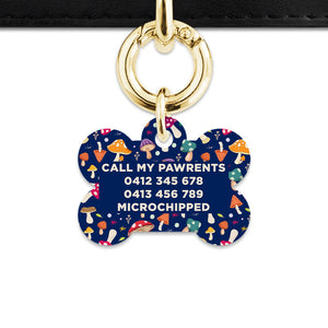 Bailey And Bone Pet Tag Garden Mushrooms Pet Tag