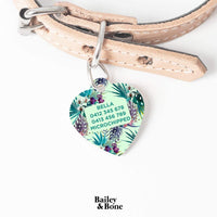 Bailey And Bone Pet Tag Green And Purple Ferns Pet Tag