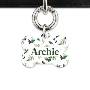 Bailey And Bone Pet Tag Green And White Magnolia Pet Tag