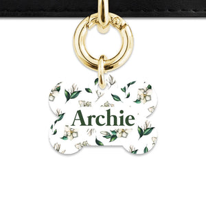 Bailey And Bone Pet Tag Green And White Magnolia Pet Tag