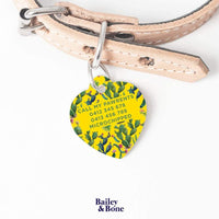 Bailey And Bone Pet Tag Green And Yellow Cactus Pet Tag