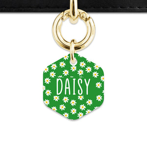 Bailey And Bone Pet Tag Green Daisy Pattern Pet Tag