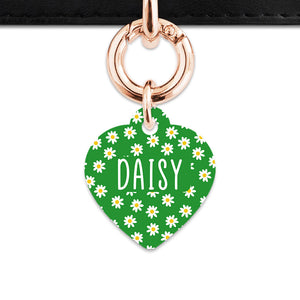 Bailey And Bone Pet Tag Green Daisy Pattern Pet Tag
