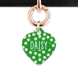 Bailey And Bone Pet Tag Green Daisy Pattern Pet Tag
