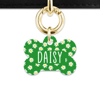Bailey And Bone Pet Tag Green Daisy Pattern Pet Tag