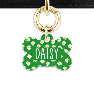 Bailey And Bone Pet Tag Green Daisy Pattern Pet Tag