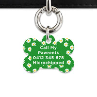 Bailey And Bone Pet Tag Green Daisy Pattern Pet Tag