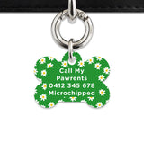 Bailey And Bone Pet Tag Green Daisy Pattern Pet Tag
