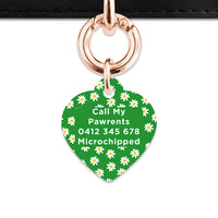 Bailey And Bone Pet Tag Green Daisy Pattern Pet Tag