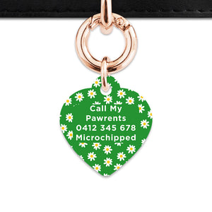 Bailey And Bone Pet Tag Green Daisy Pattern Pet Tag