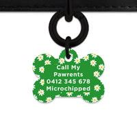 Bailey And Bone Pet Tag Green Daisy Pattern Pet Tag