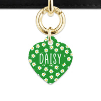Bailey And Bone Pet Tag Green Daisy Pattern Pet Tag