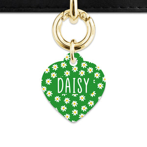 Bailey And Bone Pet Tag Green Daisy Pattern Pet Tag