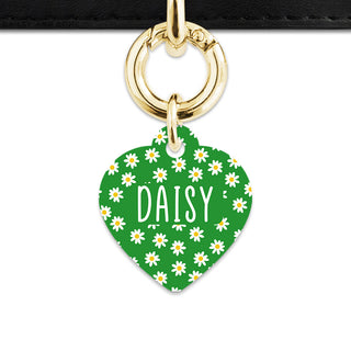 Bailey And Bone Pet Tag Green Daisy Pattern Pet Tag