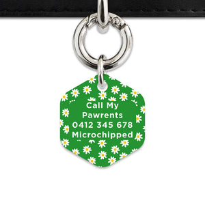 Bailey And Bone Pet Tag Green Daisy Pattern Pet Tag