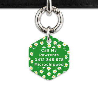 Bailey And Bone Pet Tag Green Daisy Pattern Pet Tag