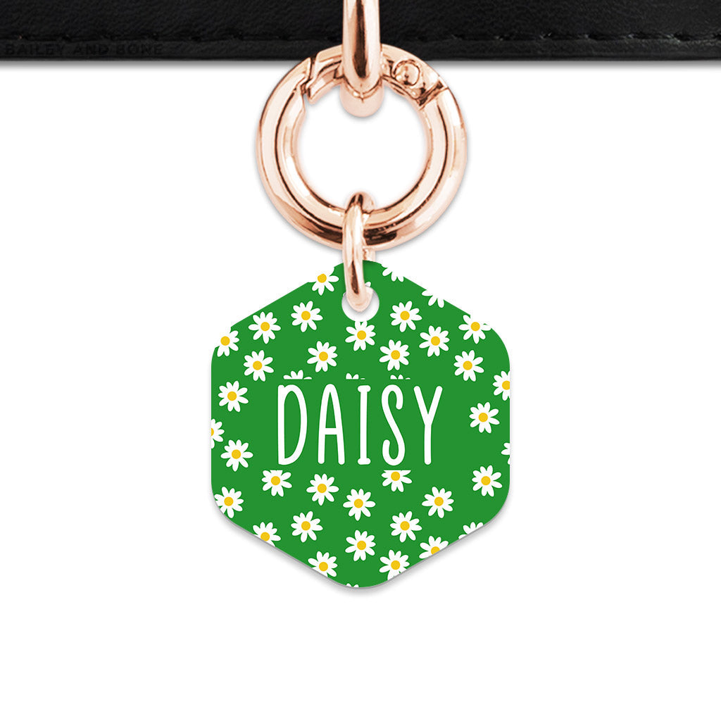 Bailey And Bone Pet Tag Green Daisy Pattern Pet Tag
