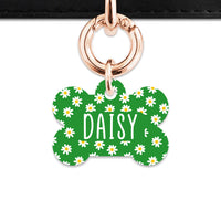 Bailey And Bone Pet Tag Green Daisy Pattern Pet Tag