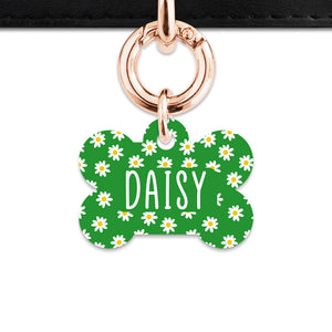 Bailey And Bone Pet Tag Green Daisy Pattern Pet Tag