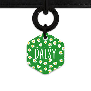 Bailey And Bone Pet Tag Green Daisy Pattern Pet Tag