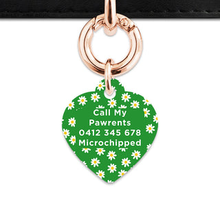 Bailey And Bone Pet Tag Green Daisy Pattern Pet Tag