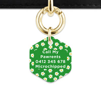 Bailey And Bone Pet Tag Green Daisy Pattern Pet Tag