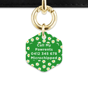 Bailey And Bone Pet Tag Green Daisy Pattern Pet Tag