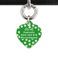 Bailey And Bone Pet Tag Green Daisy Pattern Pet Tag