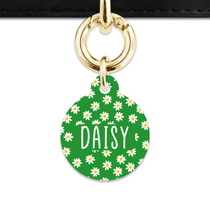 Bailey And Bone Pet Tag Green Daisy Pattern Pet Tag