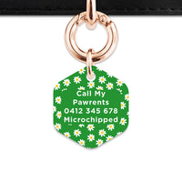 Bailey And Bone Pet Tag Green Daisy Pattern Pet Tag
